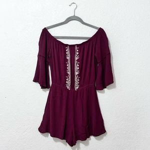 Love Fire romper maroon size large